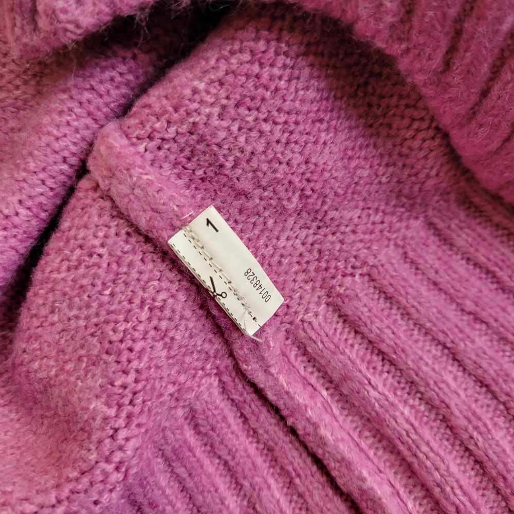FOREVER 21 COMTEMPORARY Sweater cropped top purple scallooped slit arms cozy - Picture 11 of 13